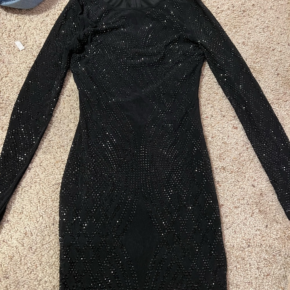 long sleeve sequenced dress